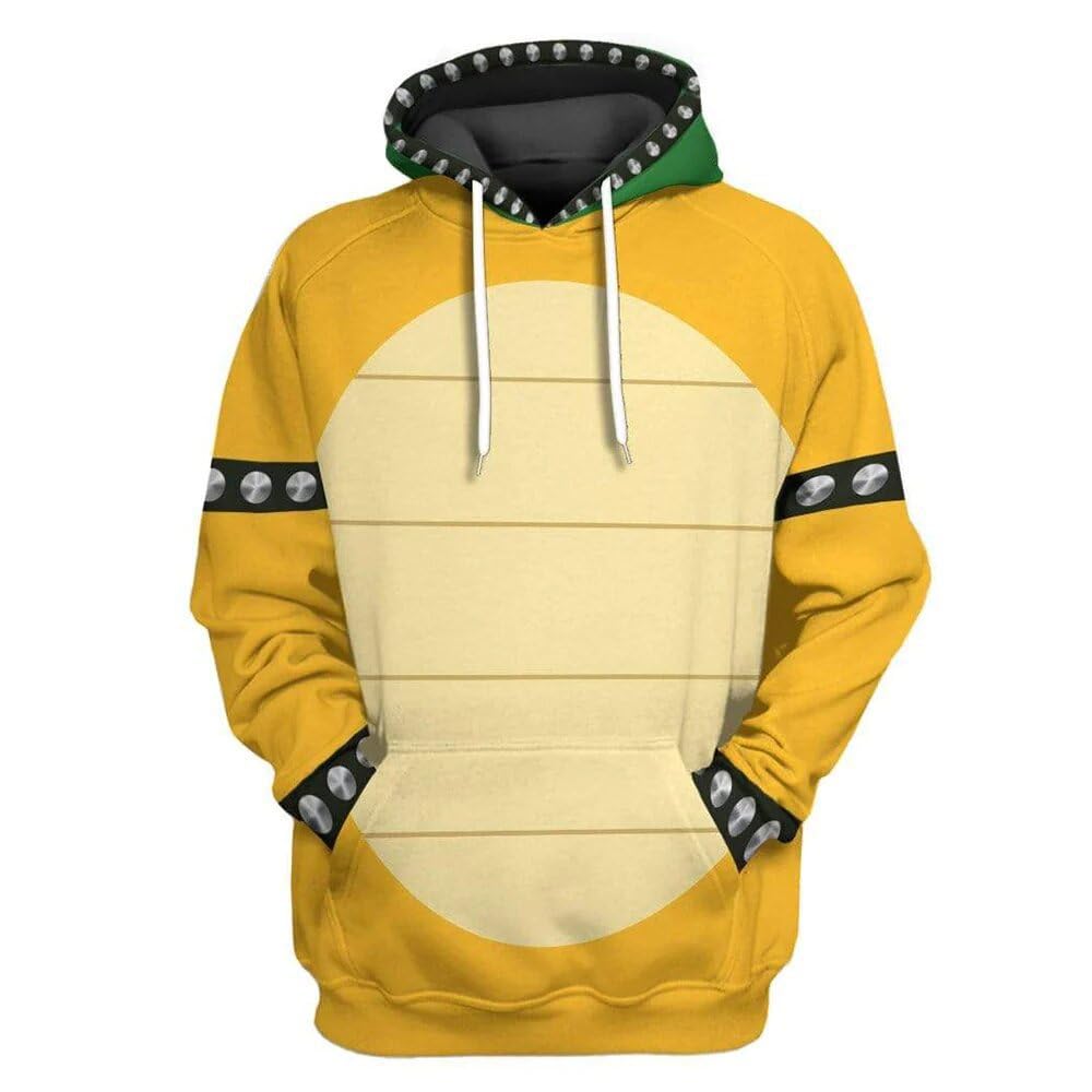 Super Brothers Peach Luigis Bowser 3D Printed Full Zip Hooded Sweatshirt